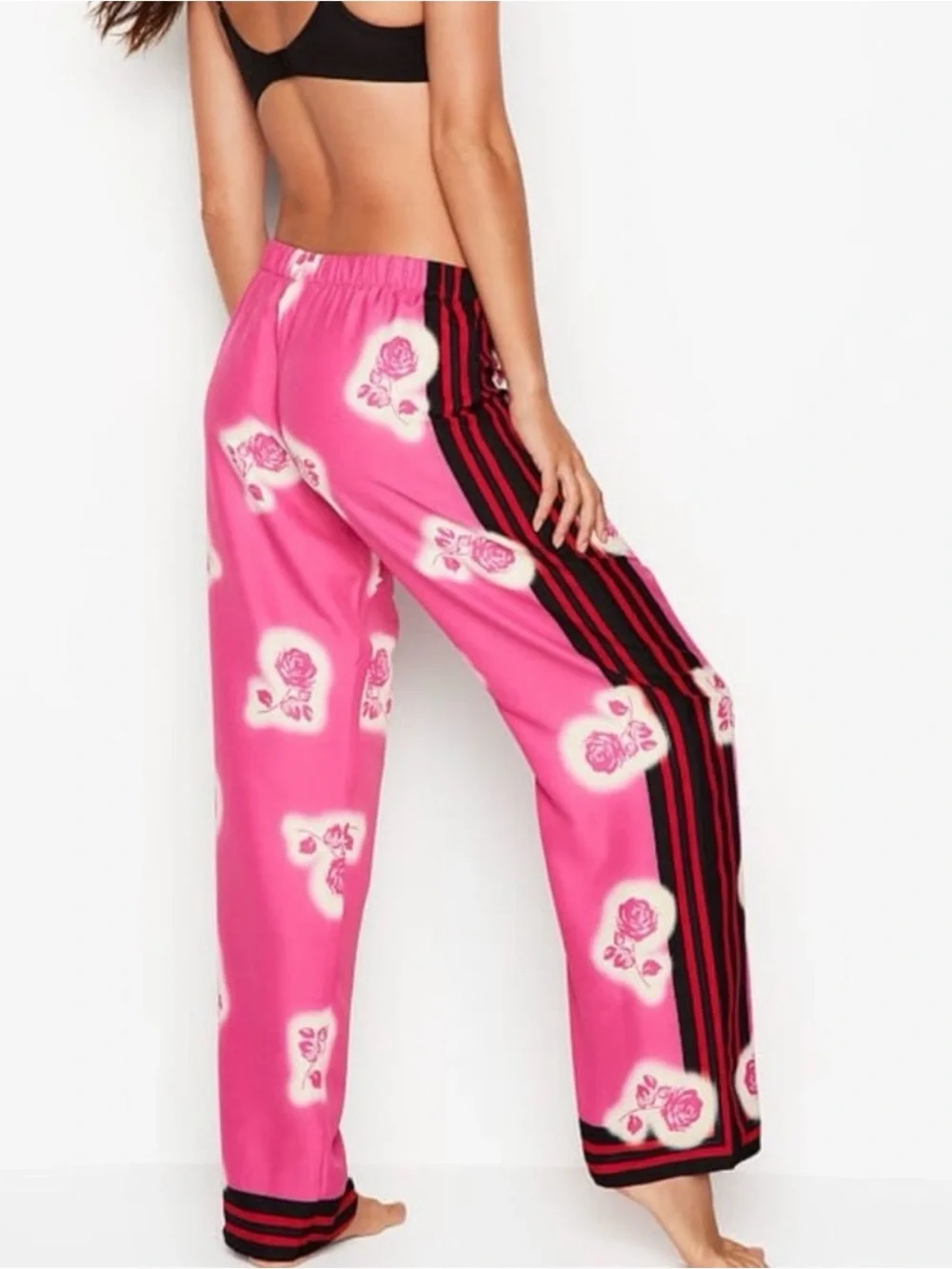 🎀 Y2K Victoria's Secret Pink Rose Satin Lounge Pants 🎀